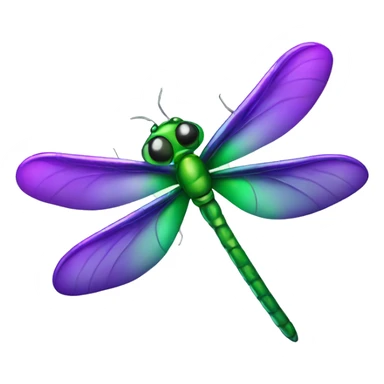 Dragonfly shiny green and purple sticker