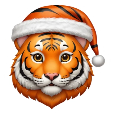 tiger with santa claus hat sticker