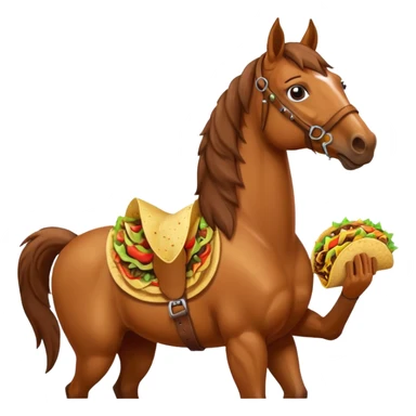 horse holding taco sticker