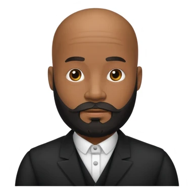 A black gigolo with a full beard and bald head sticker