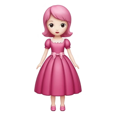 Isolated detaile illustration incredibly modern raspberry torte doll figurine full body sticker