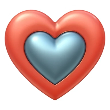 heart with a metallic coral finish sticker