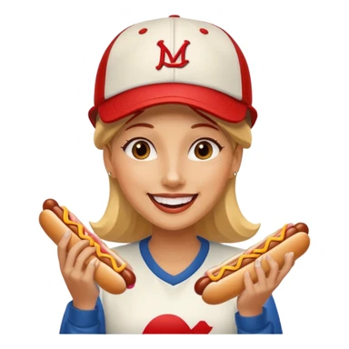 Female eating 3 hotdogs sticker