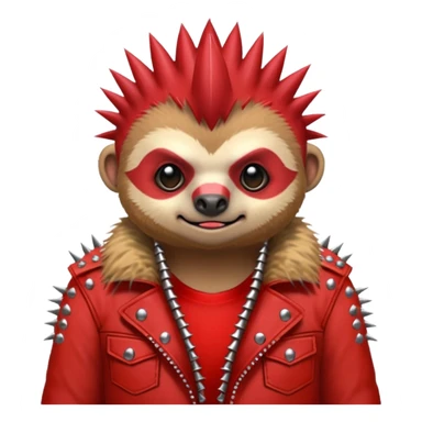 punk red sloth sticker