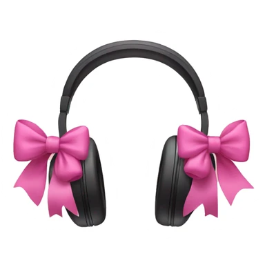 headphones with pink bows  sticker