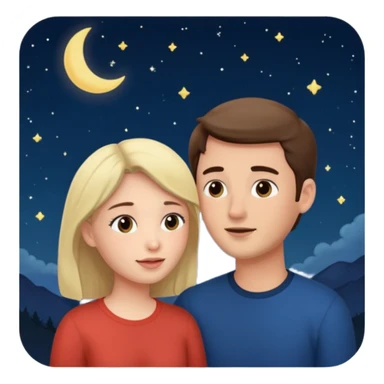 couple talking with night sky  sticker