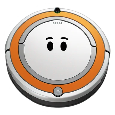 Roomba vaccum with small picture of a clown in place of the logo sticker