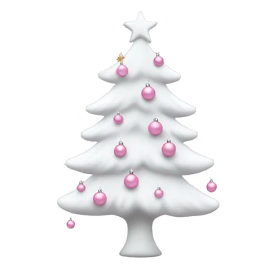 white christmas tree with baby pink ornaments  sticker