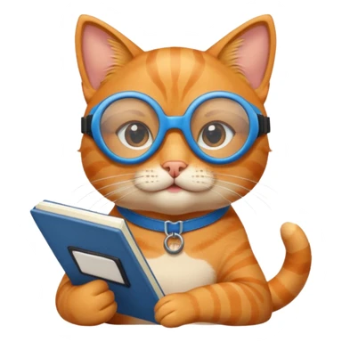 funny cat with planner with blue goggles sticker