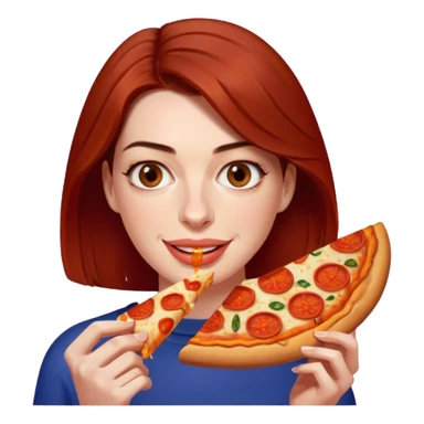 Anne Hathaway with pizza sticker