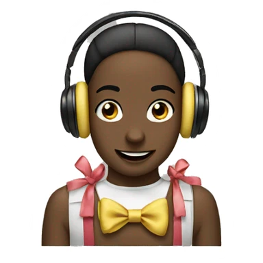 headphones ￼with bows sticker