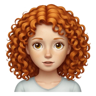 ginger curly freckles girl sticker