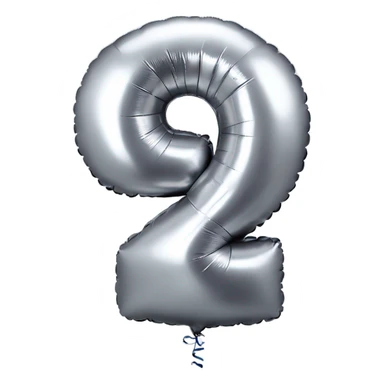 Silver balloon in shape of number 2025 sticker