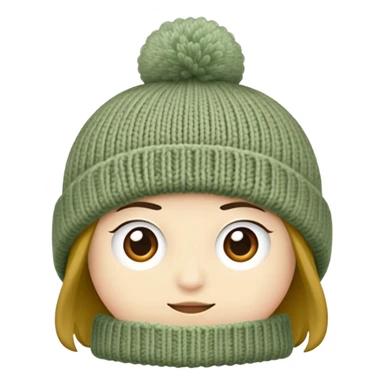 Beanie in Sage Green, no need to add face, hair, eyes, mouth sticker
