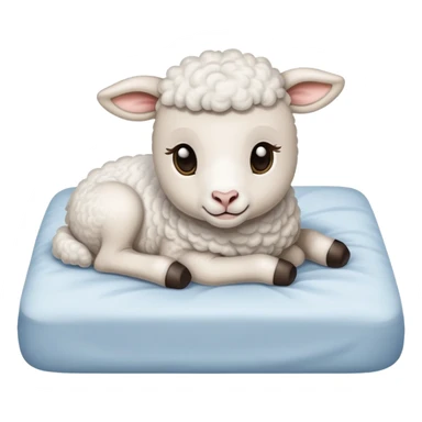 Little lamb lying on bed  sticker