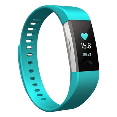 a teal fitbit band lying flat in the style of an ios emoji  sticker
