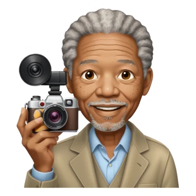 morgan freeman with camera sticker