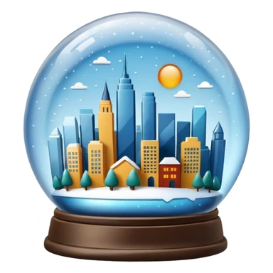 City skyline globe sticker