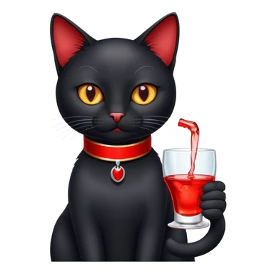 black cat drinking vodka sticker