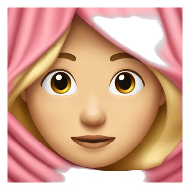 Quiero un emoji de una chica rubia durmiendo con una manta rosa  sticker