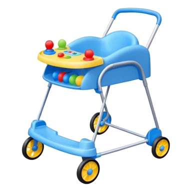 blue baby walker with toys on it sticker