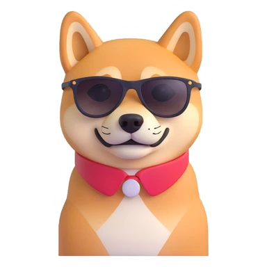 shiba inu wearing sunglasses, full body sticker