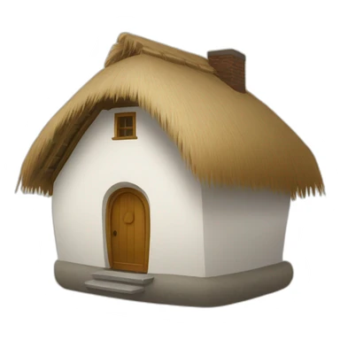 house with a round thatched roof sticker