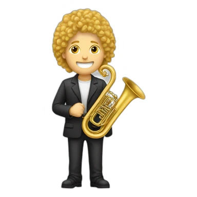Long-curly-blondehair-male-with-tuba-player sticker