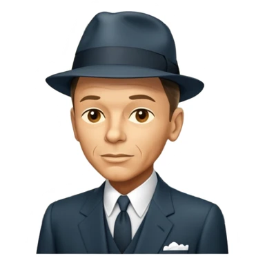Frank Sinatra emoji showing data analytics trendlines on a screen in the background sticker