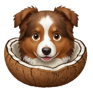 dog Australian shepherd in a coconut sticker