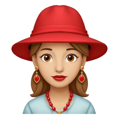 unique looking tourist with big unique red tourist hat and earrings sticker