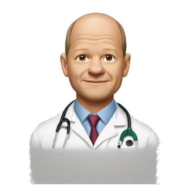 olaf scholz photorealistic as a caregiver sticker