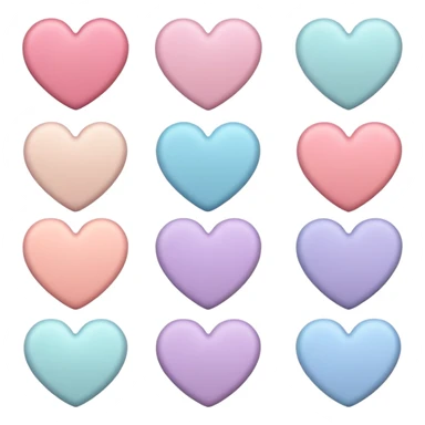 Make pastel colored hearts sticker
