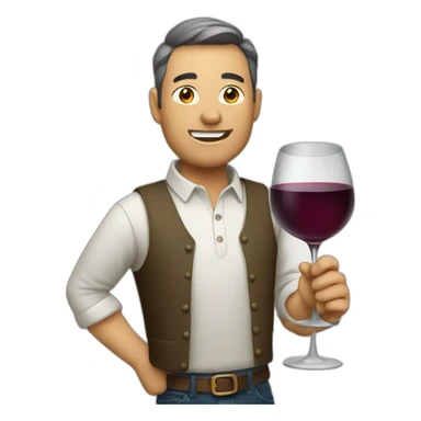 Winemaker with a wineglass sticker
