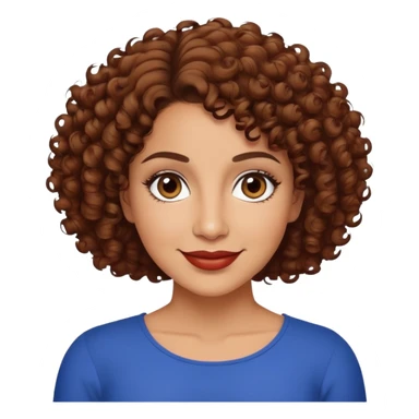 Puerto Rican actress Marian Pabón with short curly hair, expressive eyes, warm smile, middle-aged Latina woman sticker