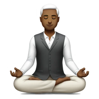 white business man meditating sticker