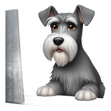schnauzer with a computer sticker