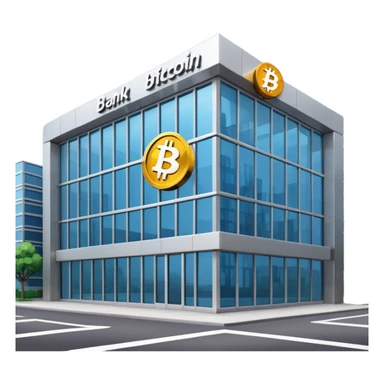 bank with bitcoin logo sticker