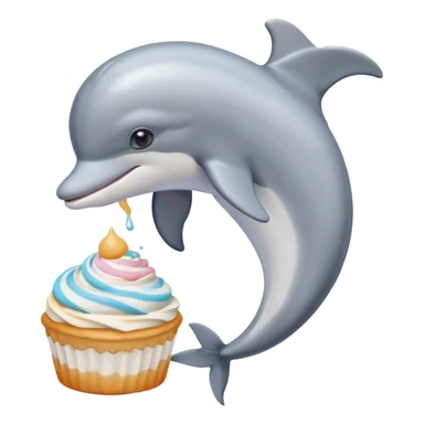 make me a dolphin that is asking a cat with buttercream sticker