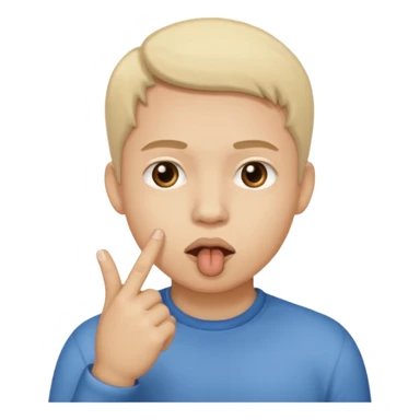 Tête avec le petit doigt dans la bouche sticker