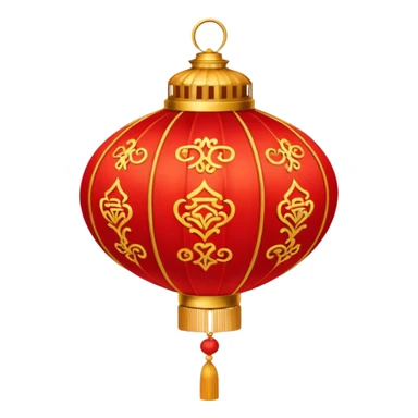 red ornamented chinese lantern sticker