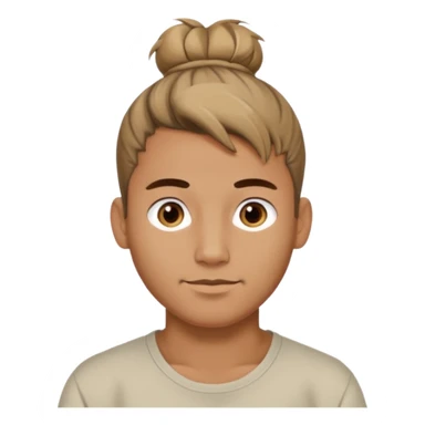 Messy top bun men sticker