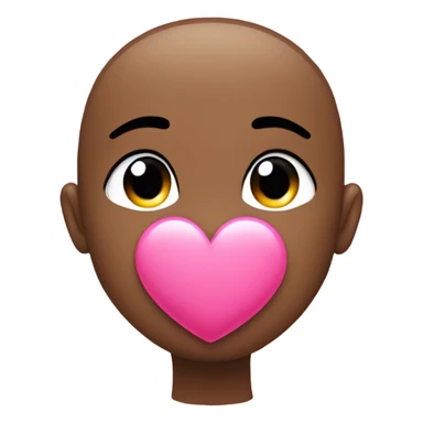 kissy face with pink heart sticker