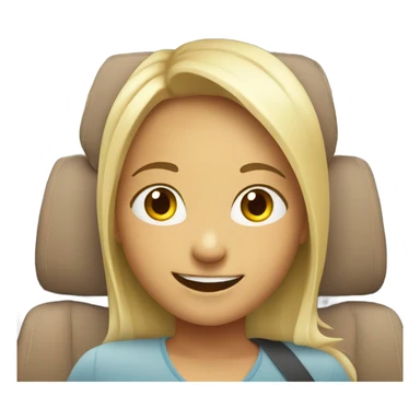 smiling girl in car interior sticker