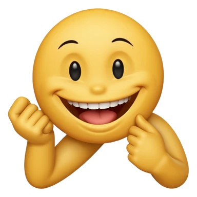 Smiley face biting an arm sticker