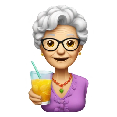 Granny with coctail sticker