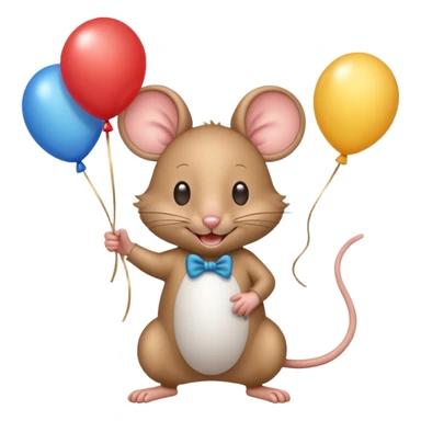 mouse holding balloons sticker