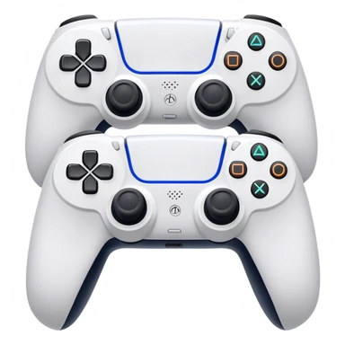 An icon showing a split-screen game with two sections, each featuring different gameplay action. Two PS5 controllers rest below, symbolizing local multiplayer fun. The design captures the excitement of competitive and cooperative gaming. A transparent background sticker