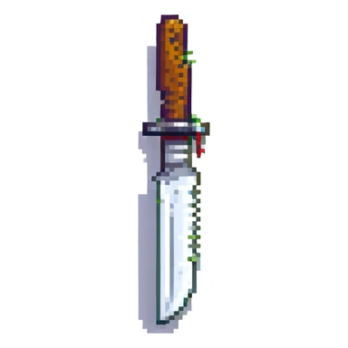 pixel art knife, simple and clear pixel design sticker