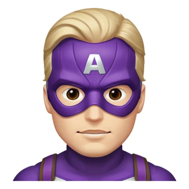 captain america marvel superhero with iconic purple mask headshot sticker
